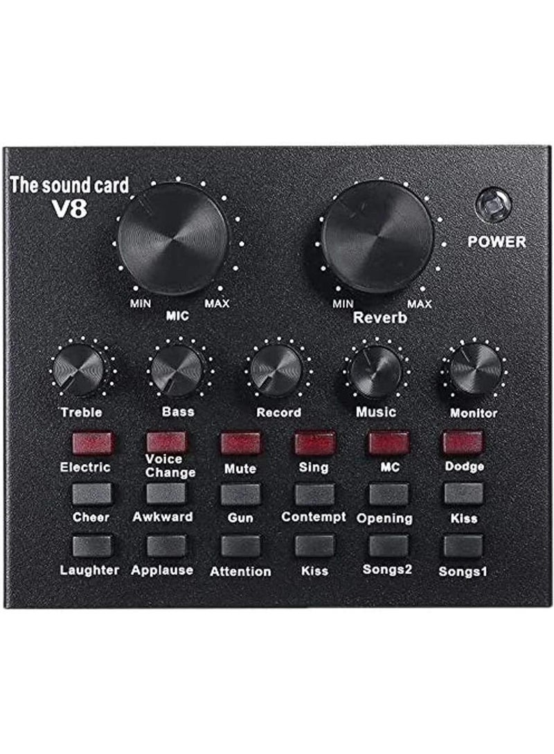 MAKS & CO. V8 Live Sound Card – Portable Audio Mixer for Streaming & Podcasting - Image 1